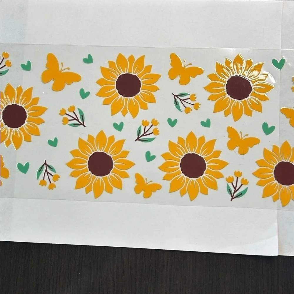 Sunflower Butterfly Cup Decal (96)